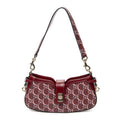Shoulder Bag Mini Moon Side Hobo Burgundy Optical GG Printed Leather