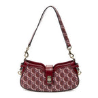 Shoulder Bag Mini Moon Side Hobo Burgundy Optical GG Printed Leather