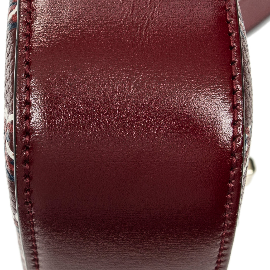 Shoulder Bag Mini Moon Side Hobo Burgundy Optical GG Printed Leather