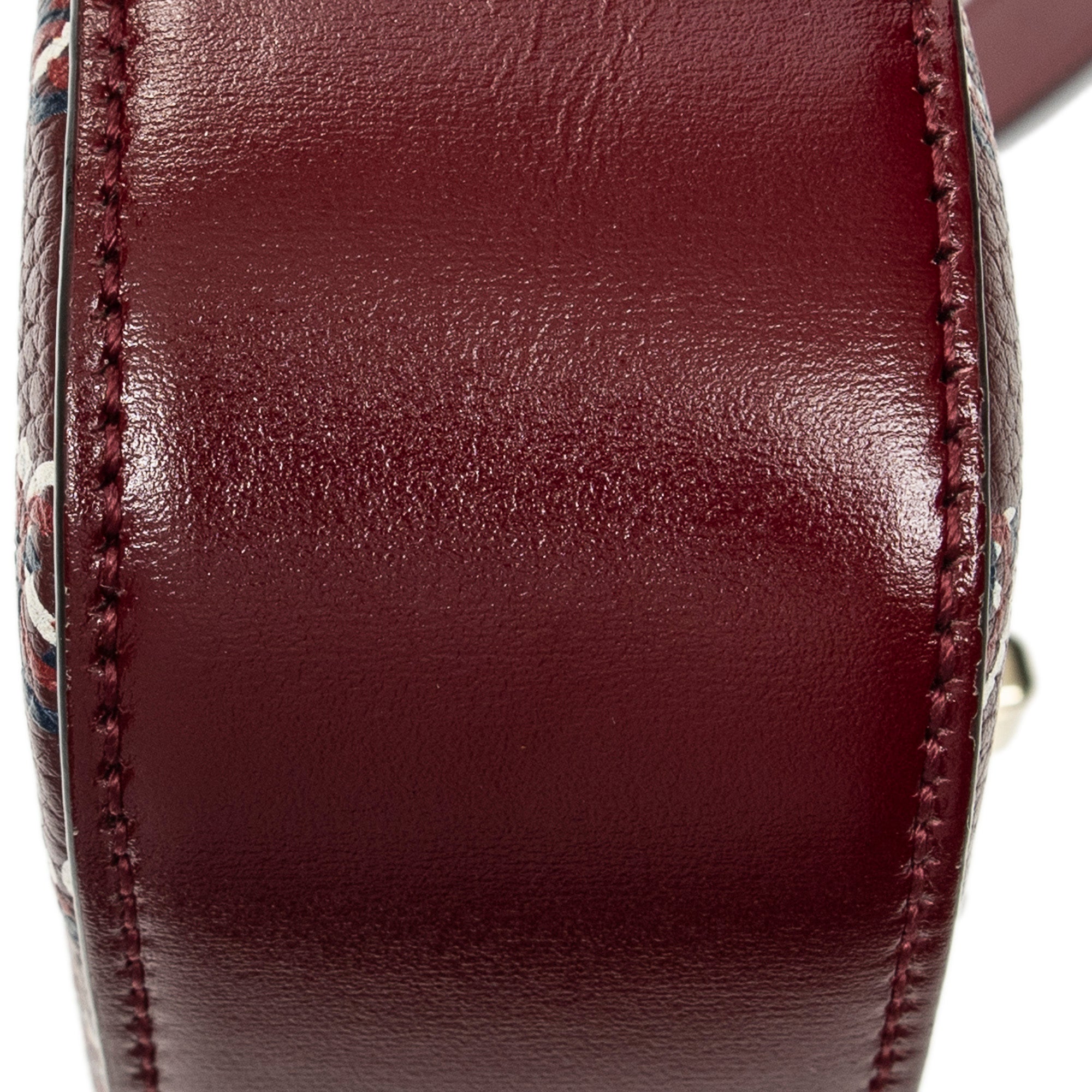 Shoulder Bag Mini Moon Side Hobo Burgundy Optical GG Printed Leather