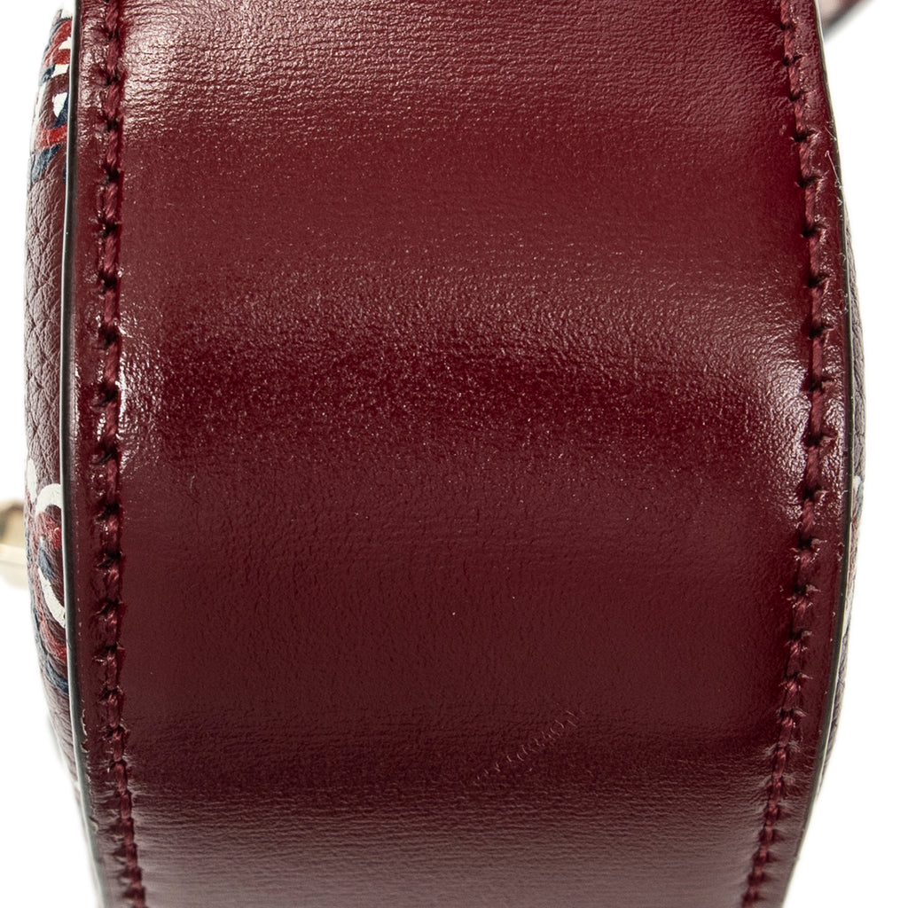 Shoulder Bag Mini Moon Side Hobo Burgundy Optical GG Printed Leather