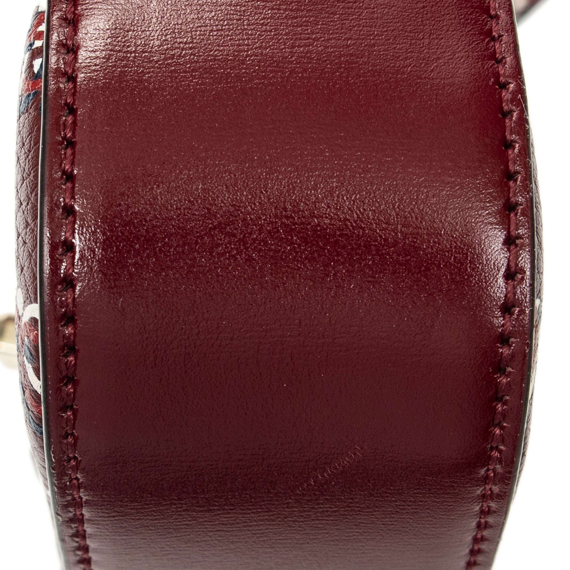 Shoulder Bag Mini Moon Side Hobo Burgundy Optical GG Printed Leather