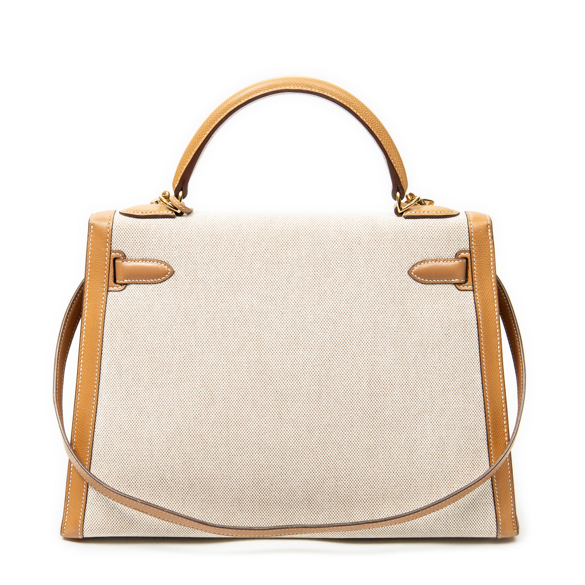 Shoulder Bag Rare Kelly Sellier 32 Beige Toile H Canvas