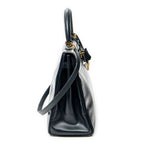 Shoulder Bag Kelly Retourne 35 Navy Box Leather