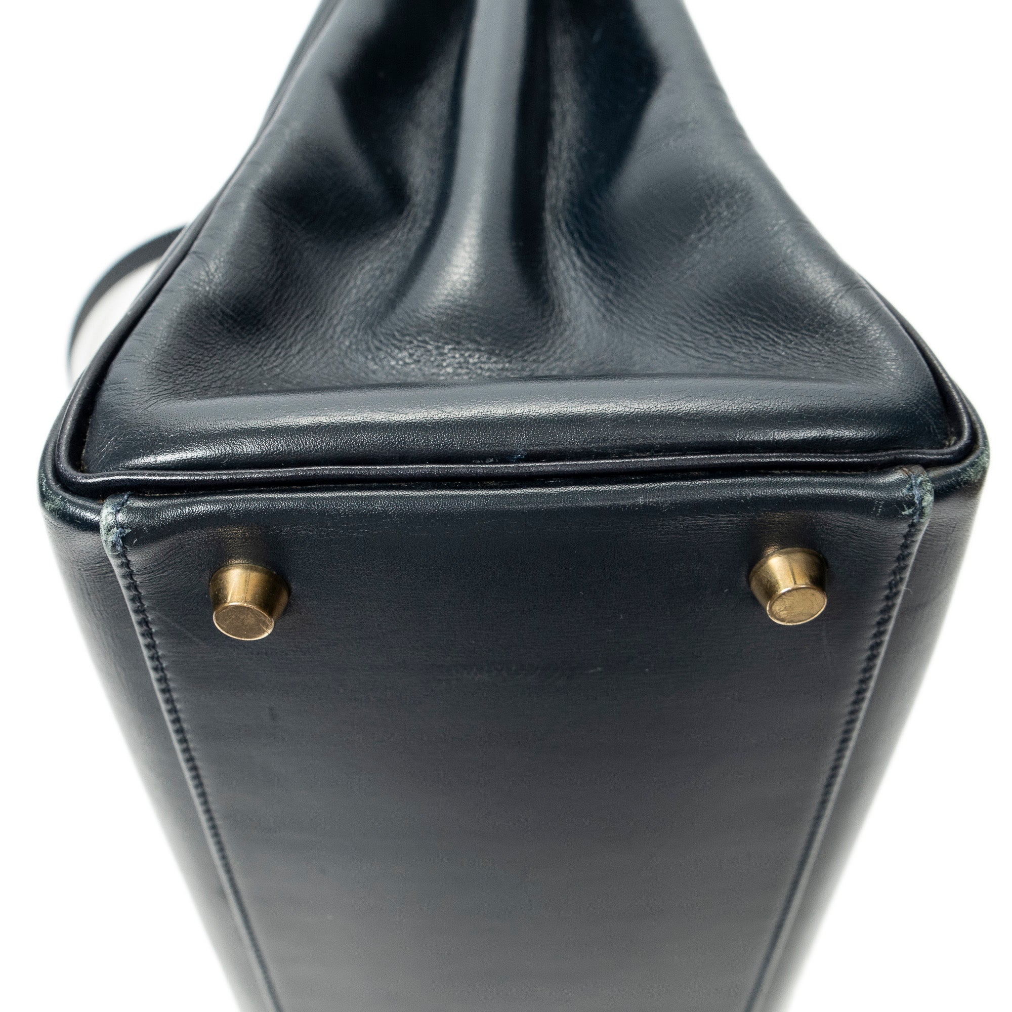 Shoulder Bag Kelly Retourne 35 Navy Box Leather