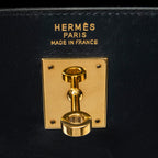 Shoulder Bag Kelly Retourne 35 Navy Box Leather