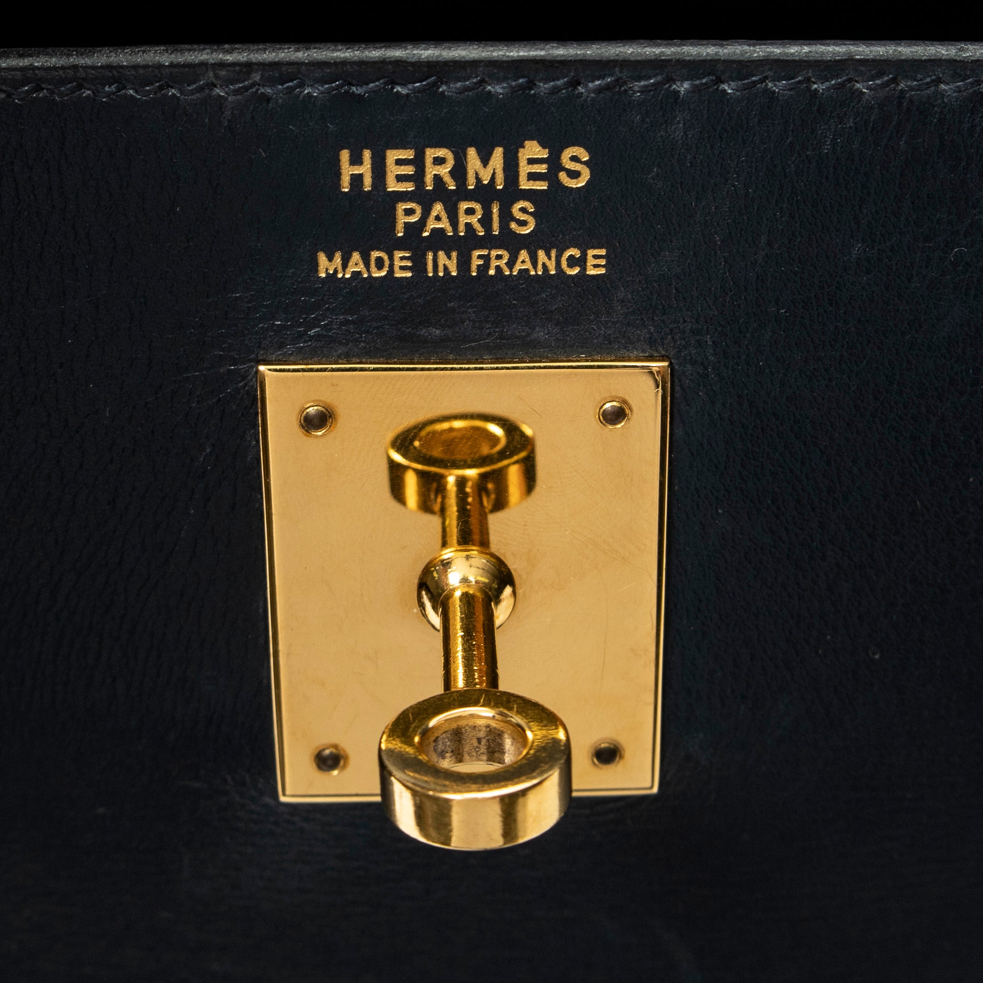 Shoulder Bag Kelly Retourne 35 Navy Box Leather