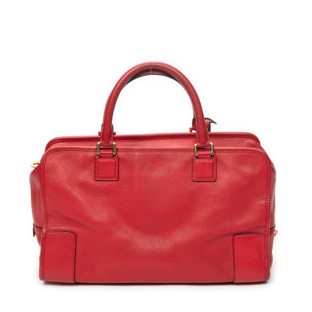 Handbag Amazona 36 Red Grained Calfskin Leather