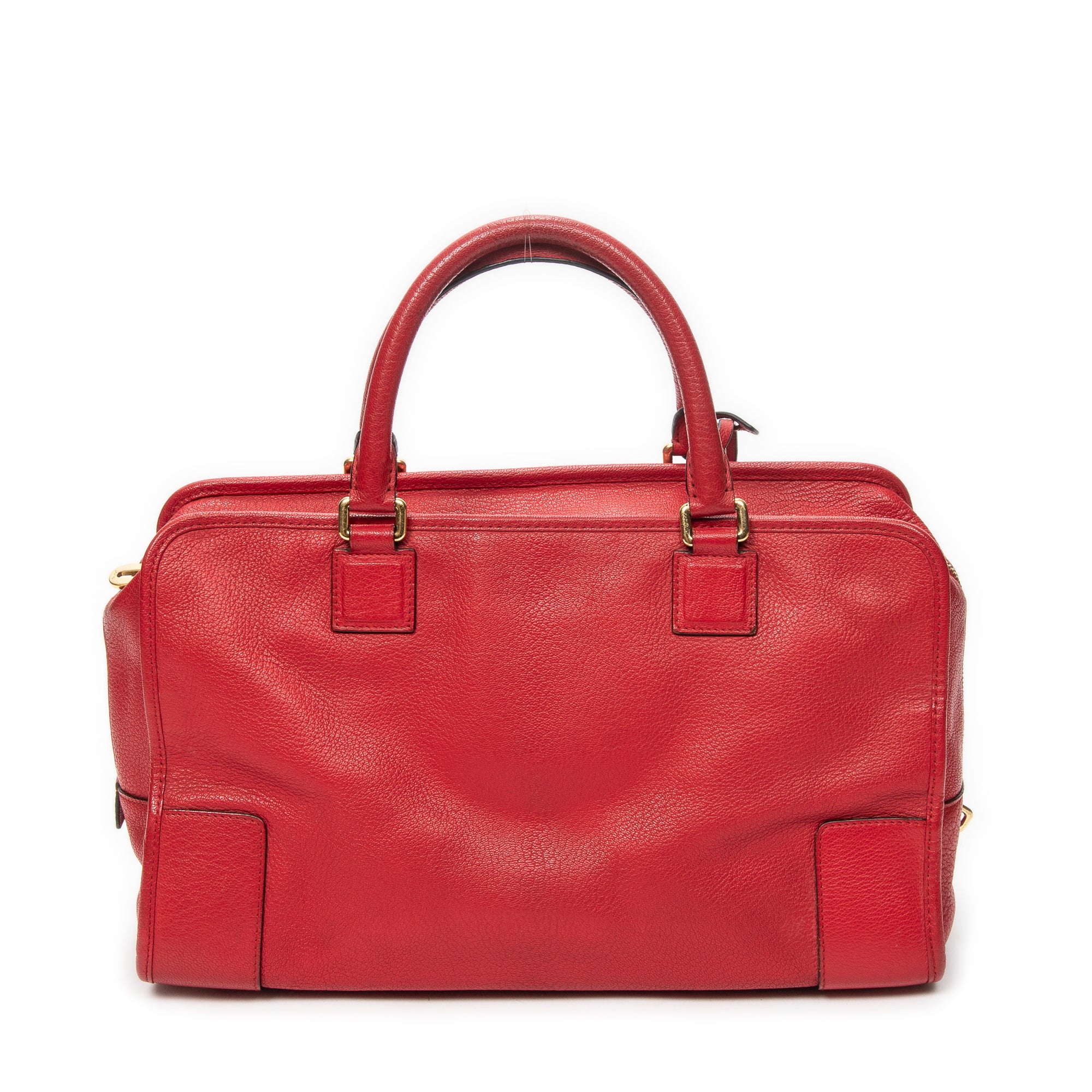 Handbag Amazona 36 Red Grained Calfskin Leather