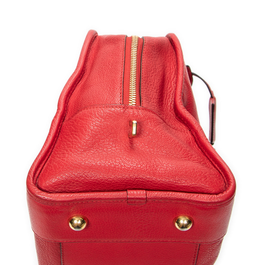 Handbag Amazona 36 Red Grained Calfskin Leather