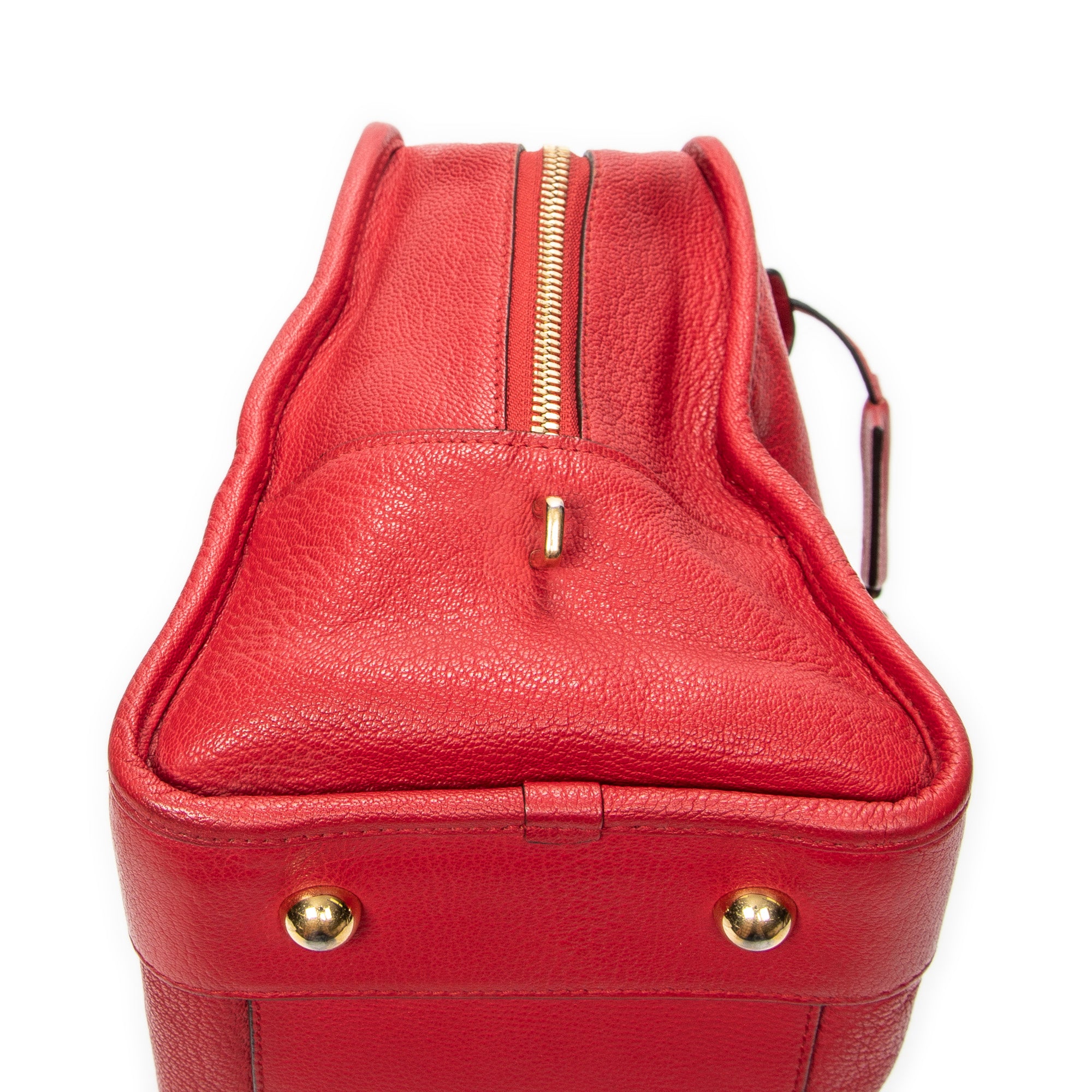 Handbag Amazona 36 Red Grained Calfskin Leather