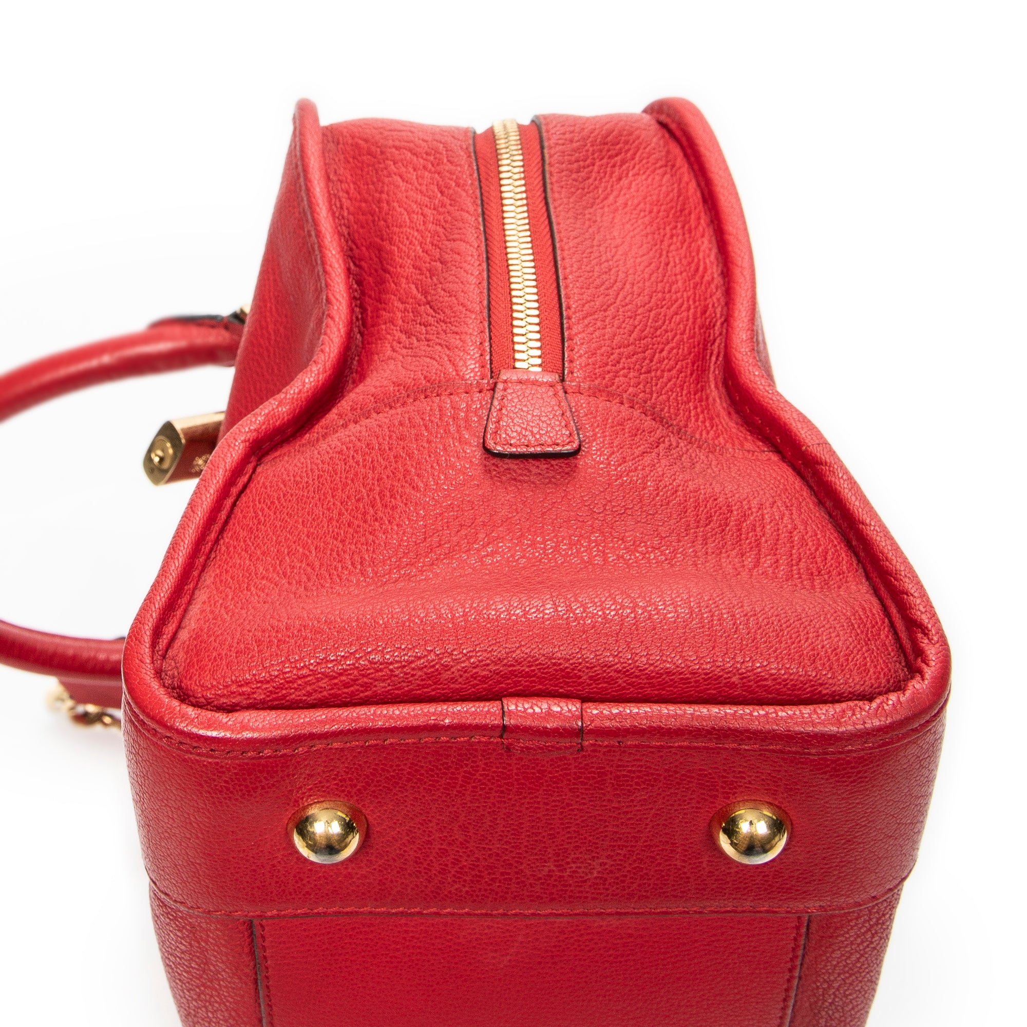 Handbag Amazona 36 Red Grained Calfskin Leather