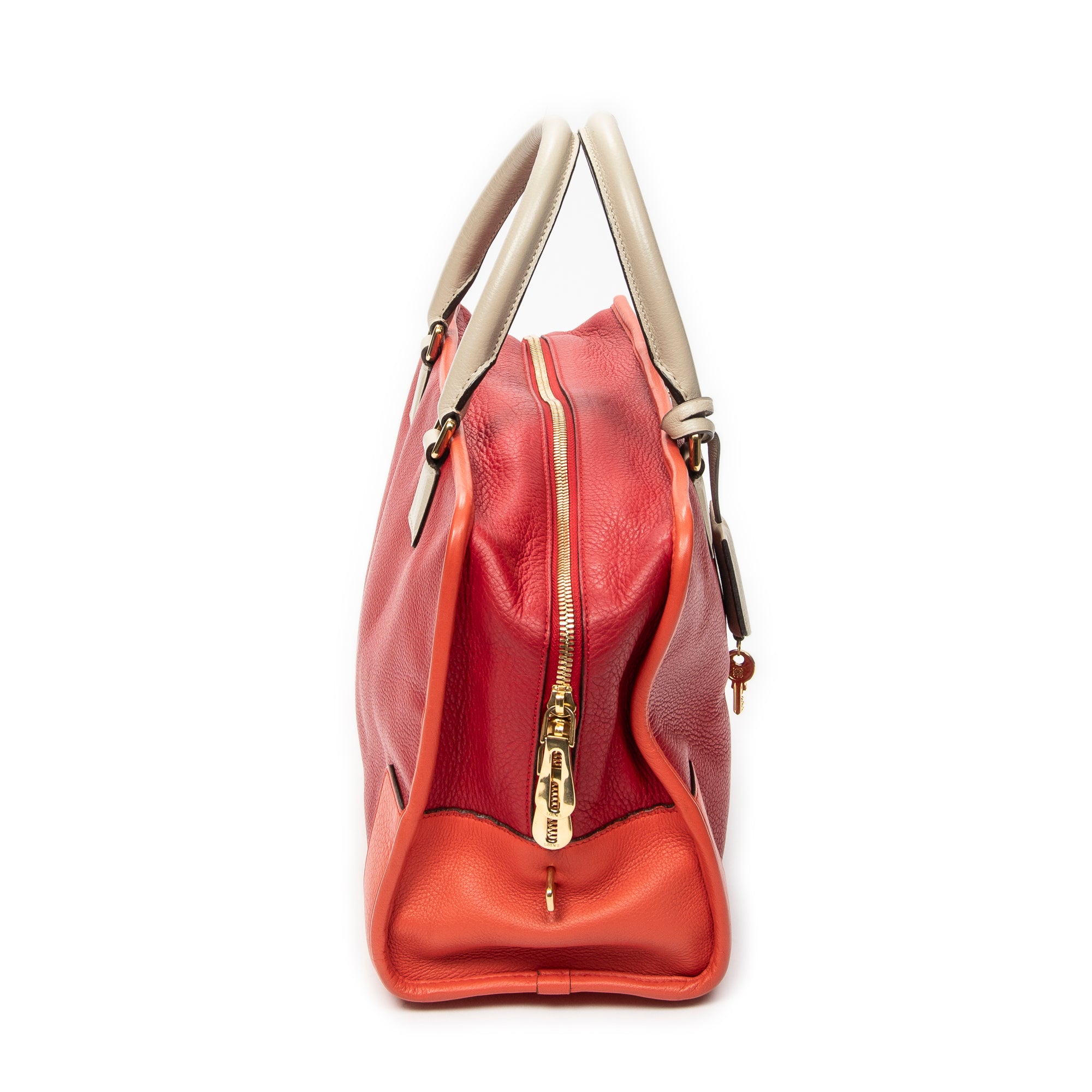 Handbag Amazona 36 Red Grained Calfskin Leather
