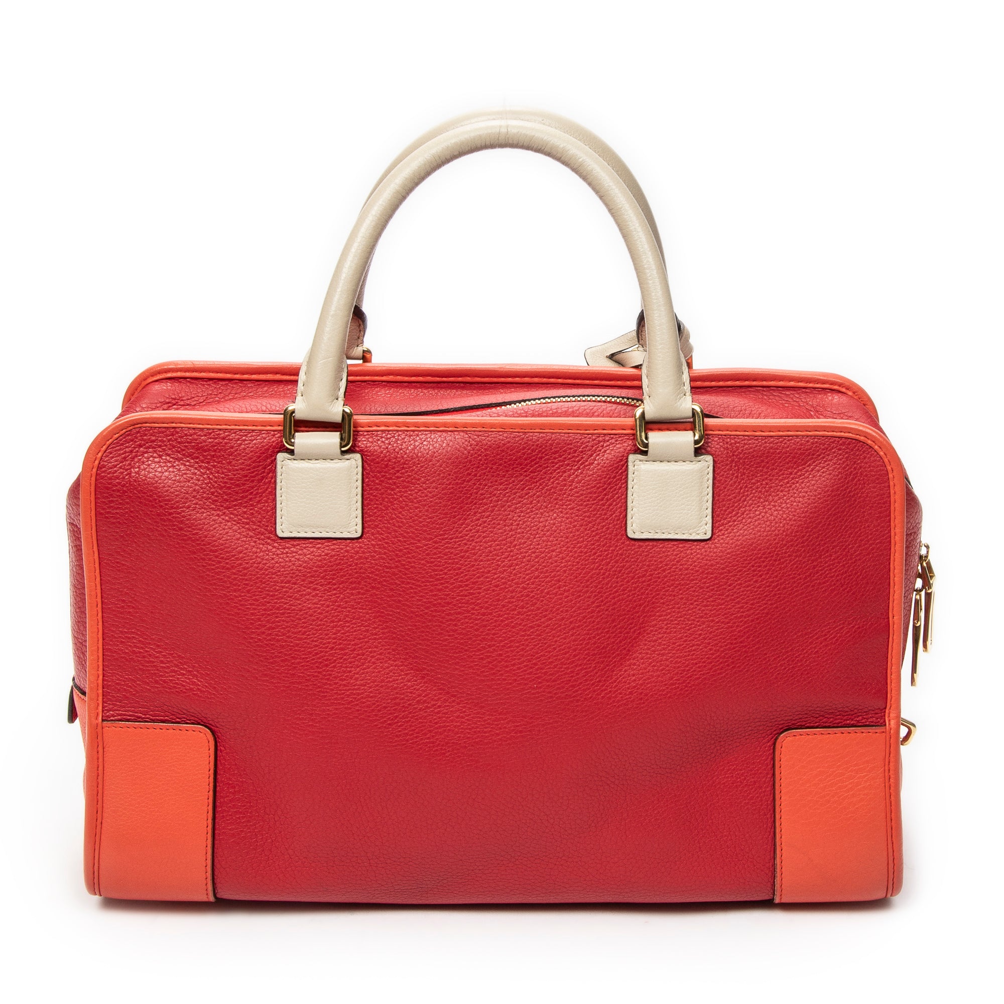 Handbag Amazona 36 Red Grained Calfskin Leather