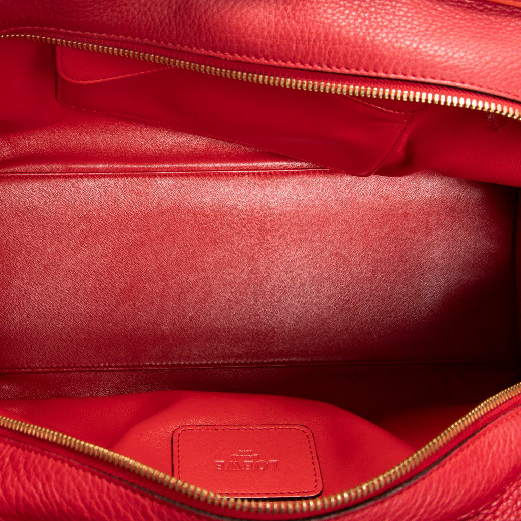 Handbag Amazona 36 Red Grained Calfskin Leather