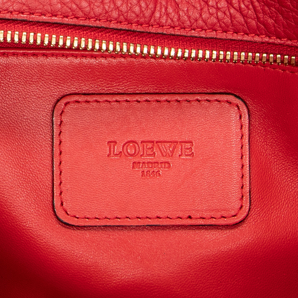Handbag Amazona 36 Red Grained Calfskin Leather