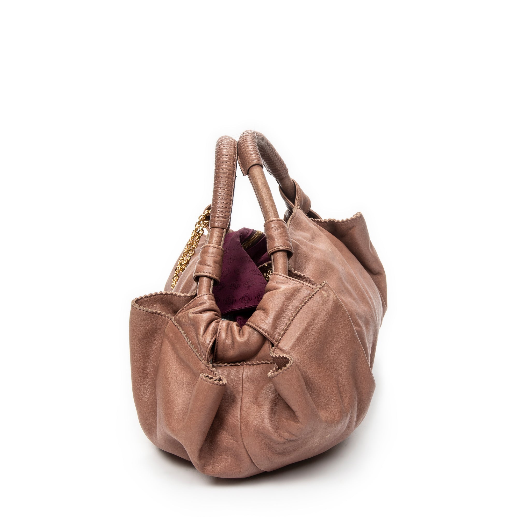 Handbag Aire Brisa Hobo Mauve Pink Calfskin Leather