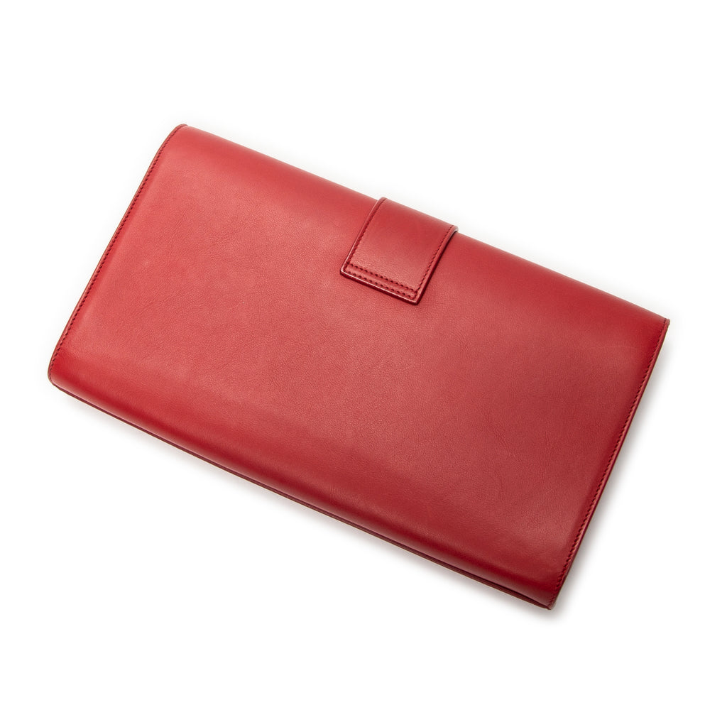 Clutch Ligne Y Clutch Red Calfskin Leather