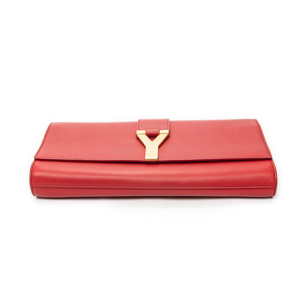 Clutch Ligne Y Clutch Red Calfskin Leather