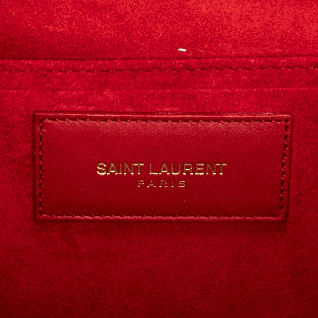 Clutch Ligne Y Clutch Red Calfskin Leather