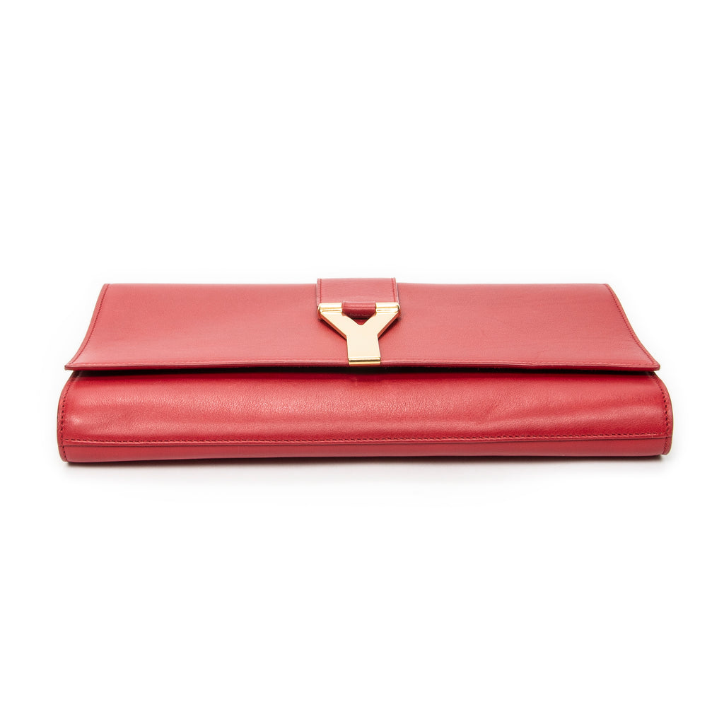 Clutch Ligne Y Clutch Red Calfskin Leather