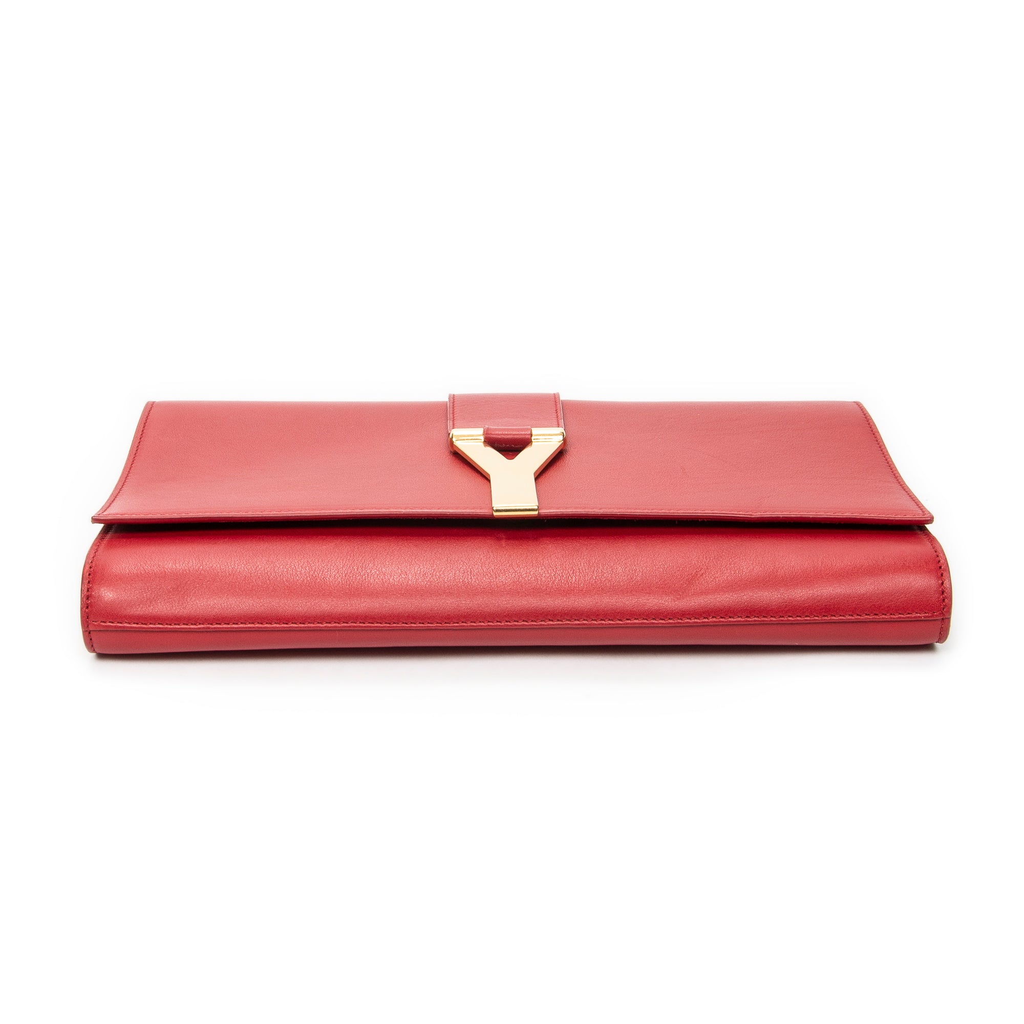 Clutch Ligne Y Clutch Red Calfskin Leather