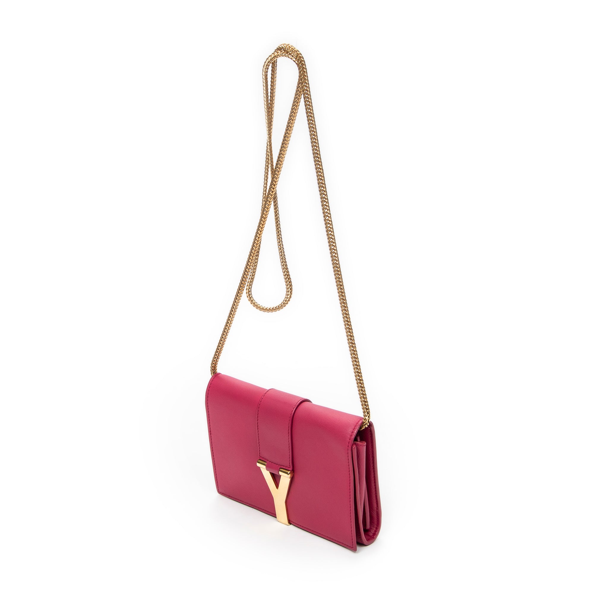 Shoulder Bag Mini Chyc Flap Crossbody Fuchsia Pink Calfskin Leather
