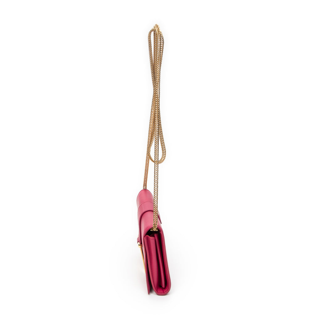 Shoulder Bag Mini Chyc Flap Crossbody Fuchsia Pink Calfskin Leather