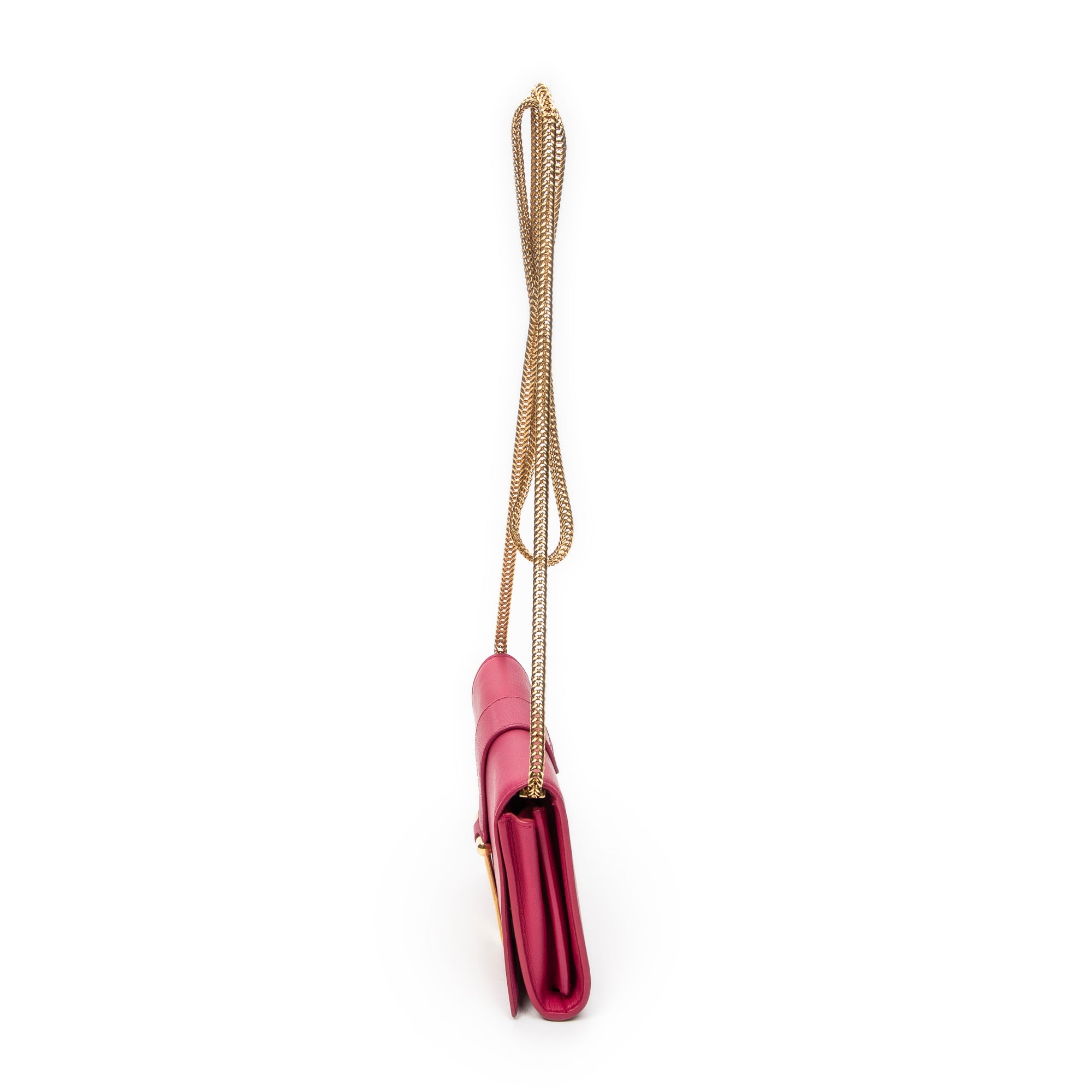 Shoulder Bag Mini Chyc Flap Crossbody Fuchsia Pink Calfskin Leather