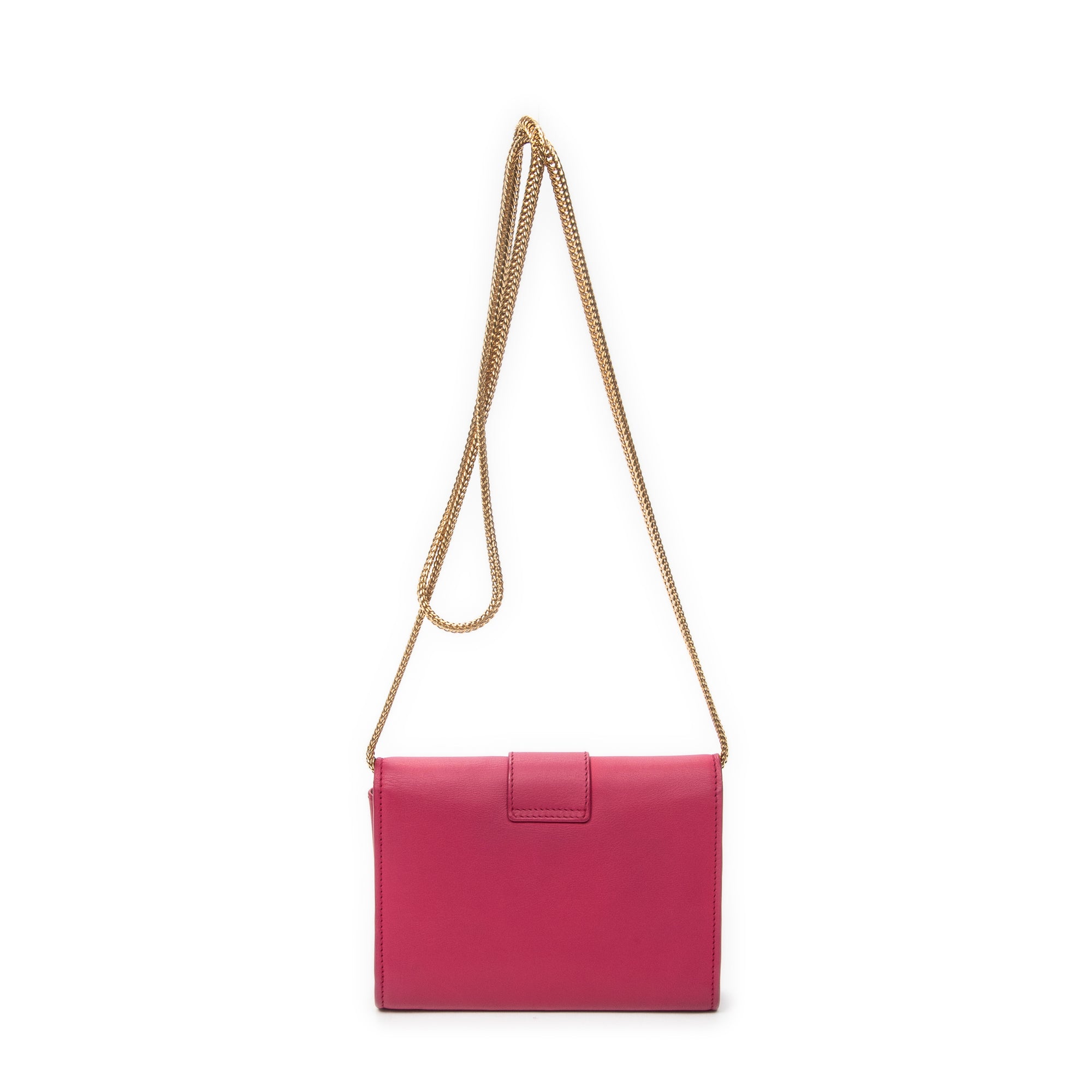 Shoulder Bag Mini Chyc Flap Crossbody Fuchsia Pink Calfskin Leather