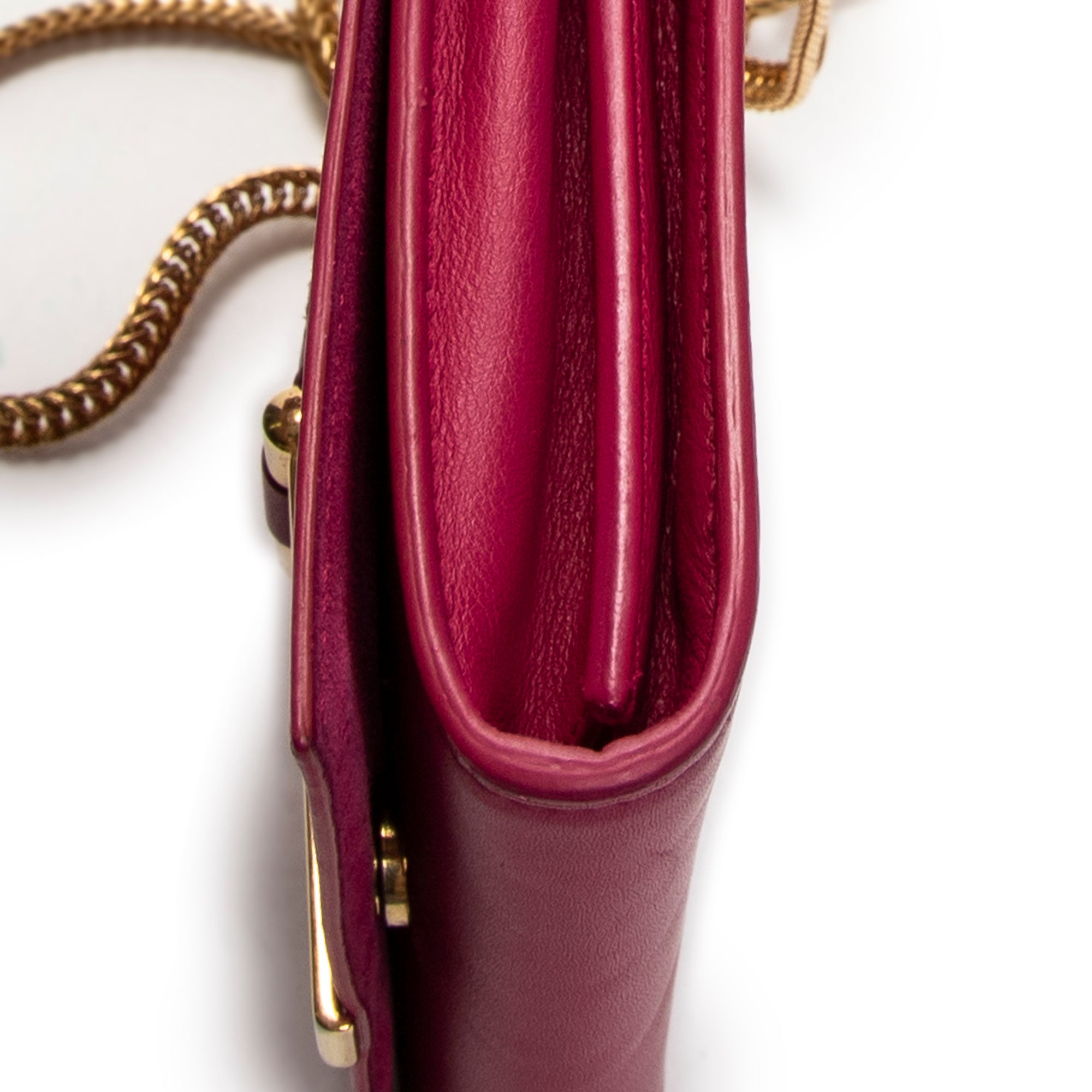 Shoulder Bag Mini Chyc Flap Crossbody Fuchsia Pink Calfskin Leather