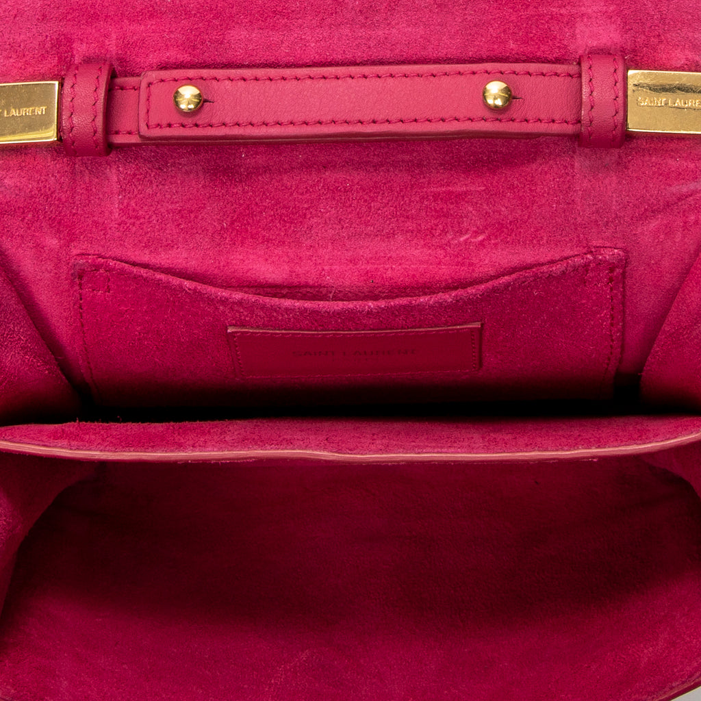 Shoulder Bag Mini Chyc Flap Crossbody Fuchsia Pink Calfskin Leather