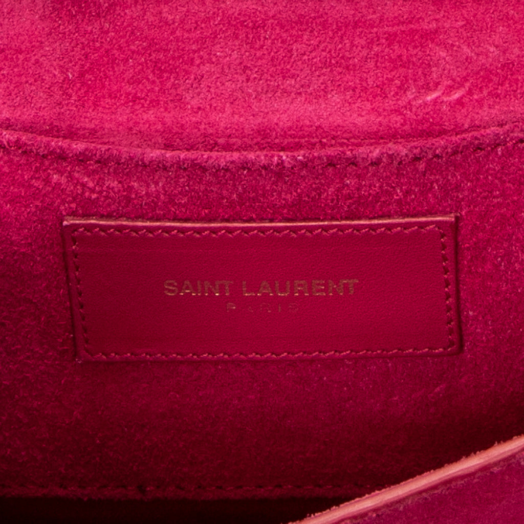 Shoulder Bag Mini Chyc Flap Crossbody Fuchsia Pink Calfskin Leather
