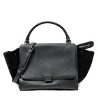 Shoulder Bag Medium Trapeze Black Grained Calfskin Leather