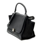 Shoulder Bag Medium Trapeze Black Grained Calfskin Leather