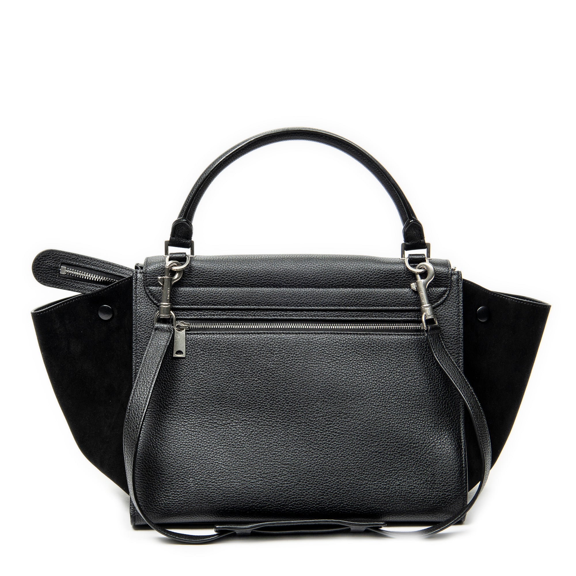 Shoulder Bag Medium Trapeze Black Grained Calfskin Leather