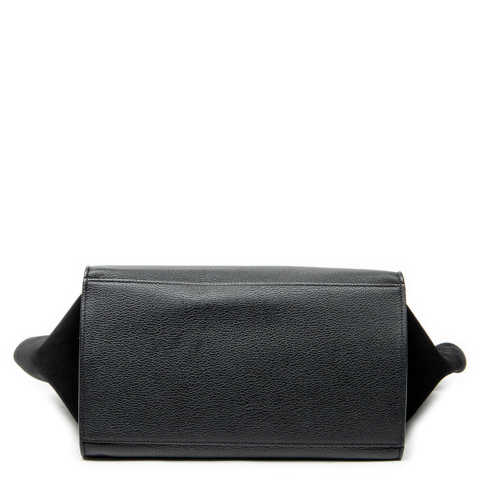 Shoulder Bag Medium Trapeze Black Grained Calfskin Leather