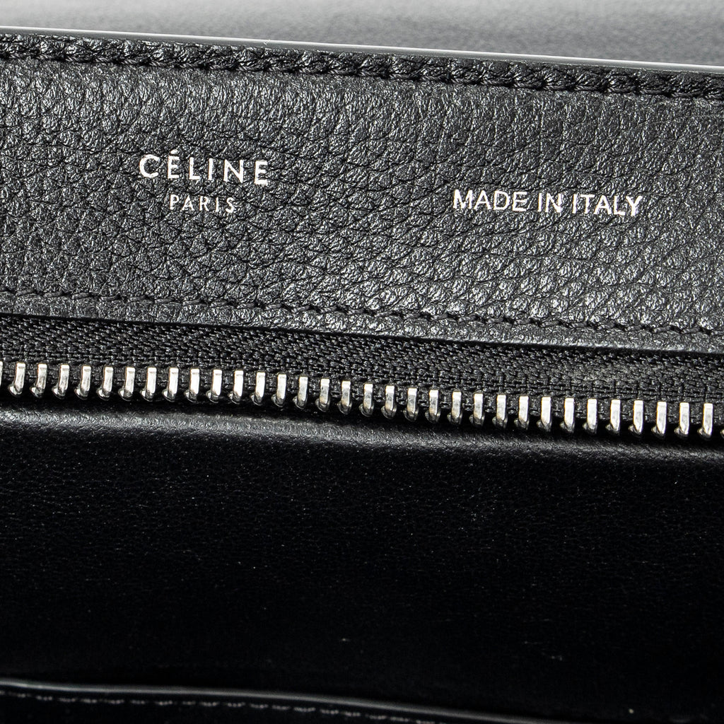 Shoulder Bag Medium Trapeze Black Grained Calfskin Leather