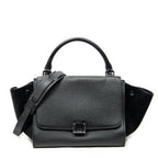 Shoulder Bag Small Trapeze Black Grained Calfskin Leather