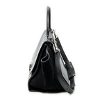 Shoulder Bag Small Trapeze Black Grained Calfskin Leather