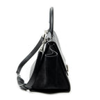 Shoulder Bag Small Trapeze Black Grained Calfskin Leather