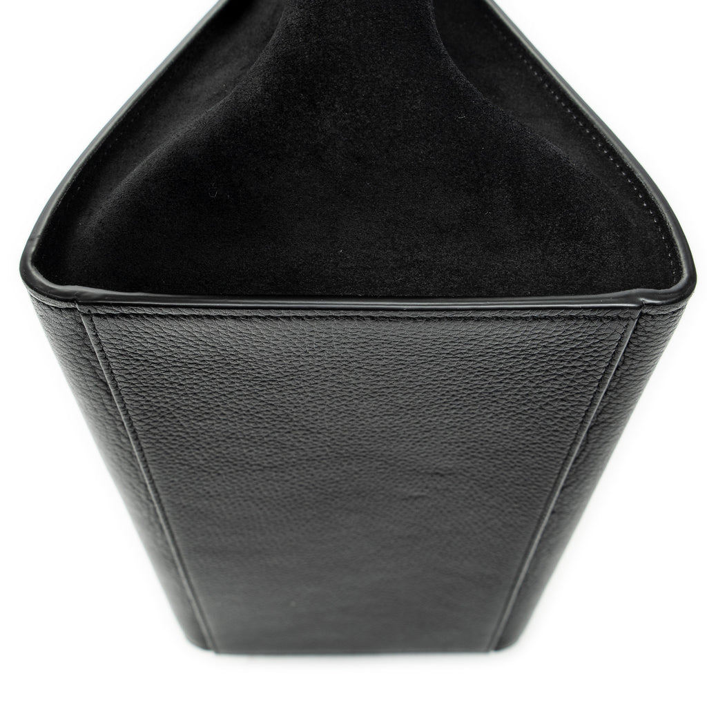 Shoulder Bag Small Trapeze Black Grained Calfskin Leather