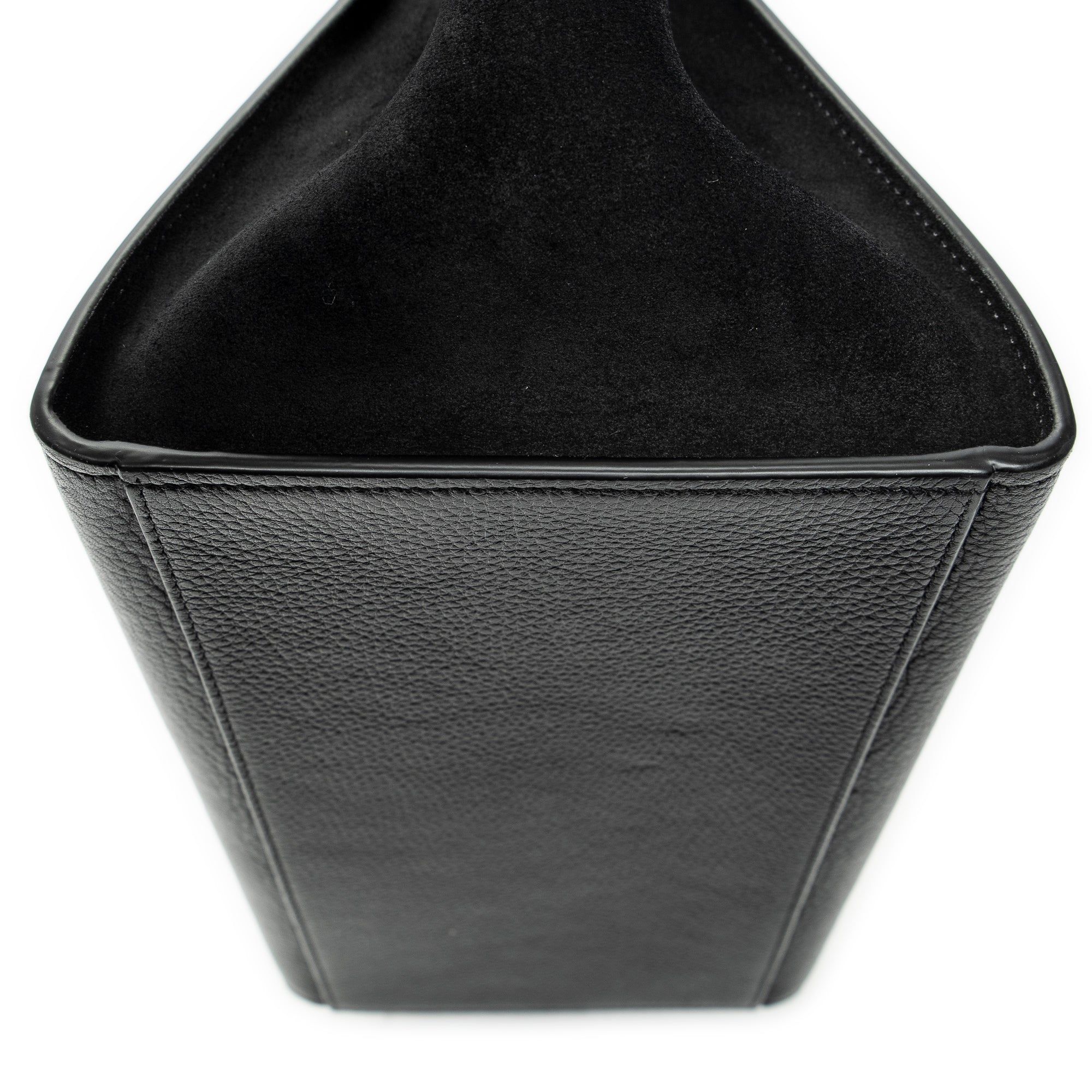 Shoulder Bag Small Trapeze Black Grained Calfskin Leather