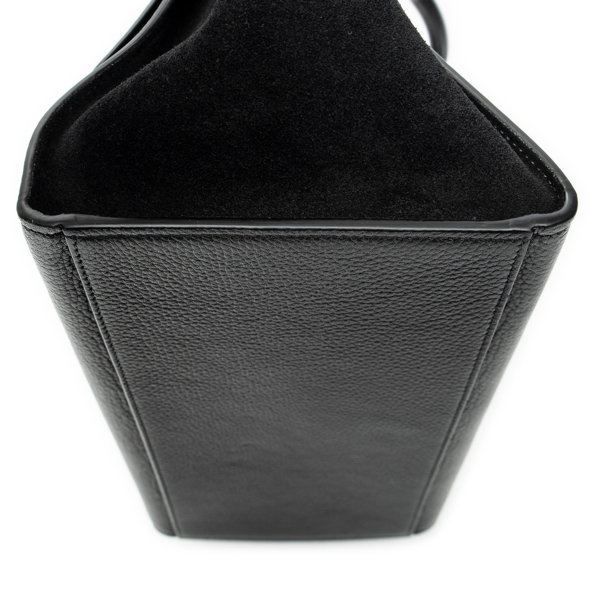 Shoulder Bag Small Trapeze Black Grained Calfskin Leather