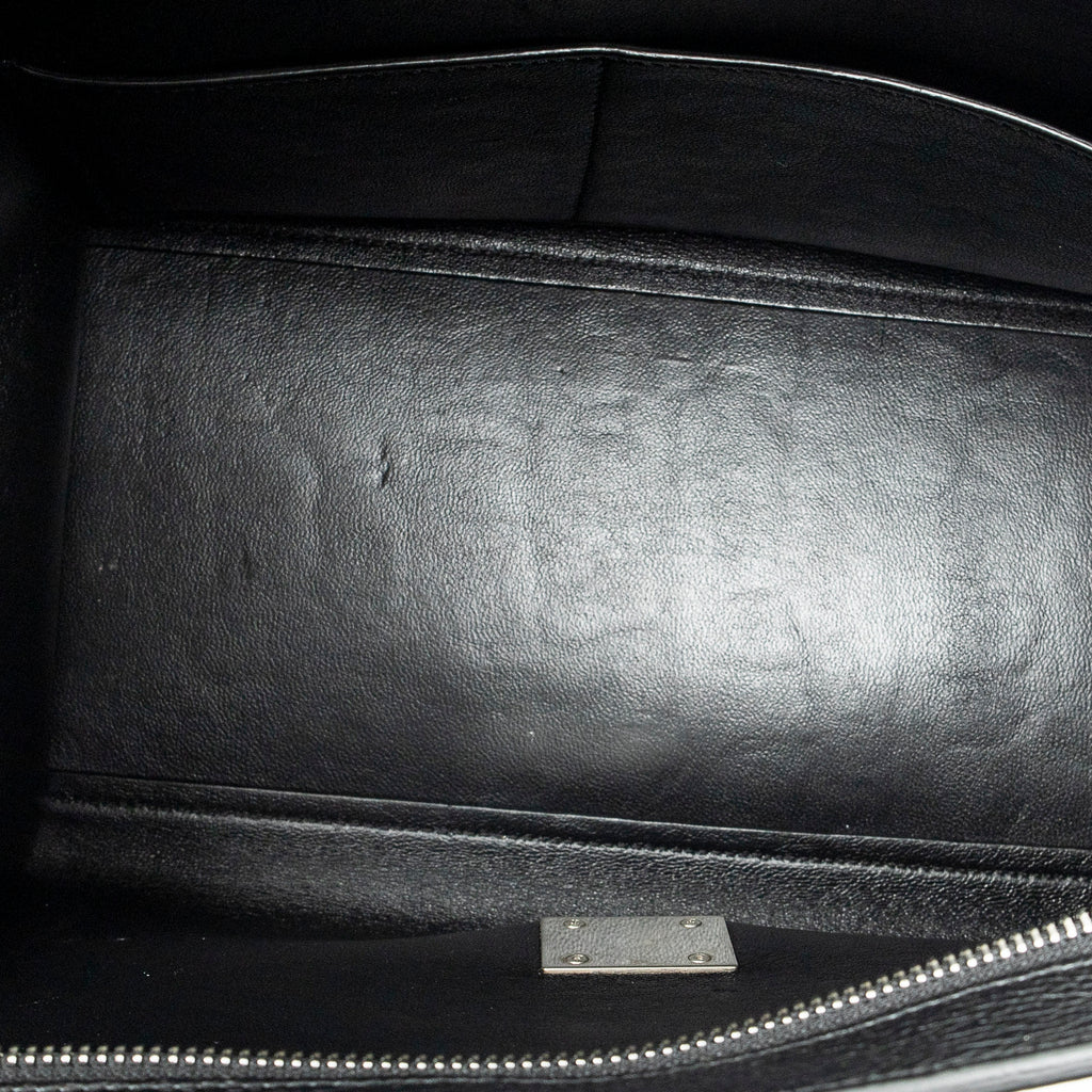 Shoulder Bag Small Trapeze Black Grained Calfskin Leather