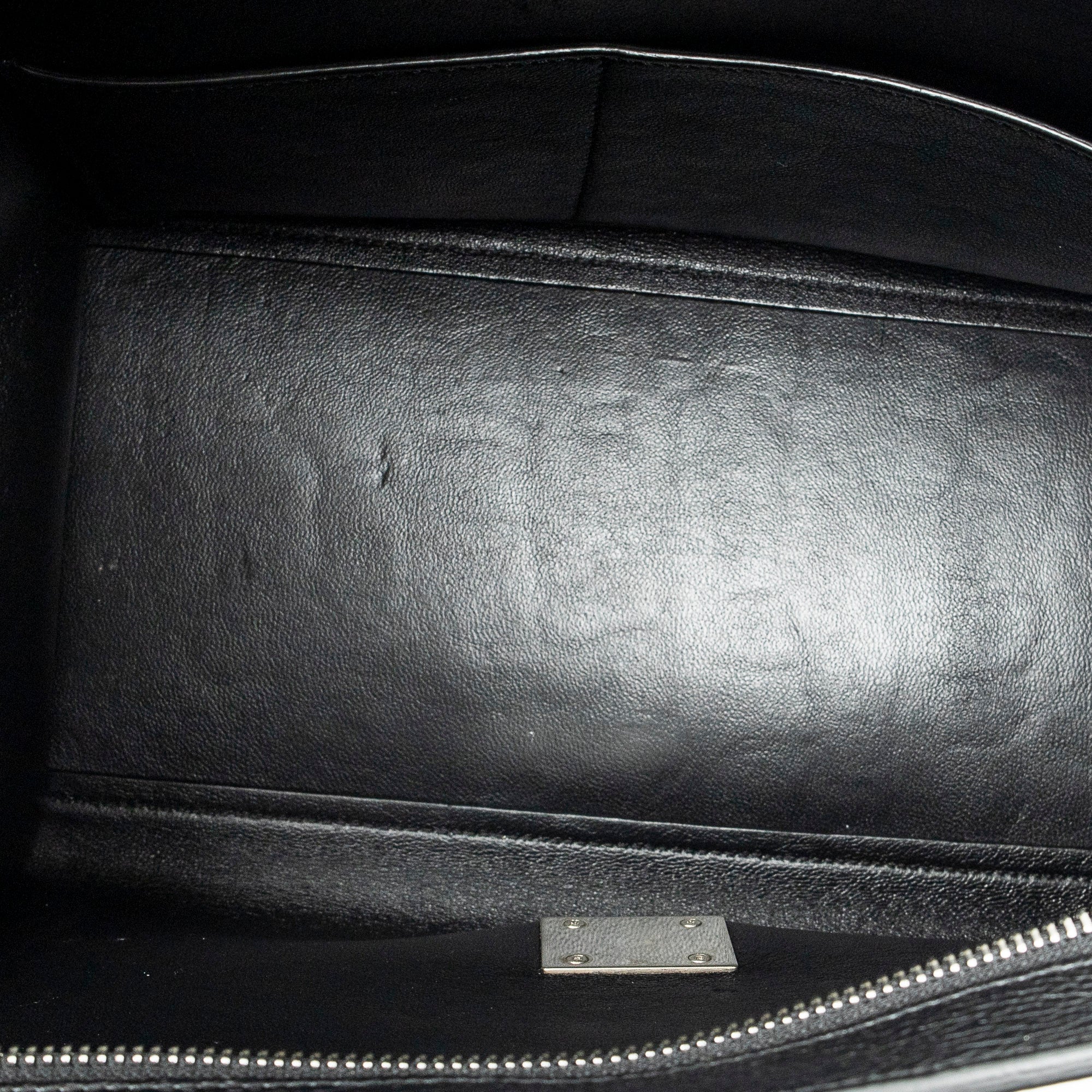 Shoulder Bag Small Trapeze Black Grained Calfskin Leather