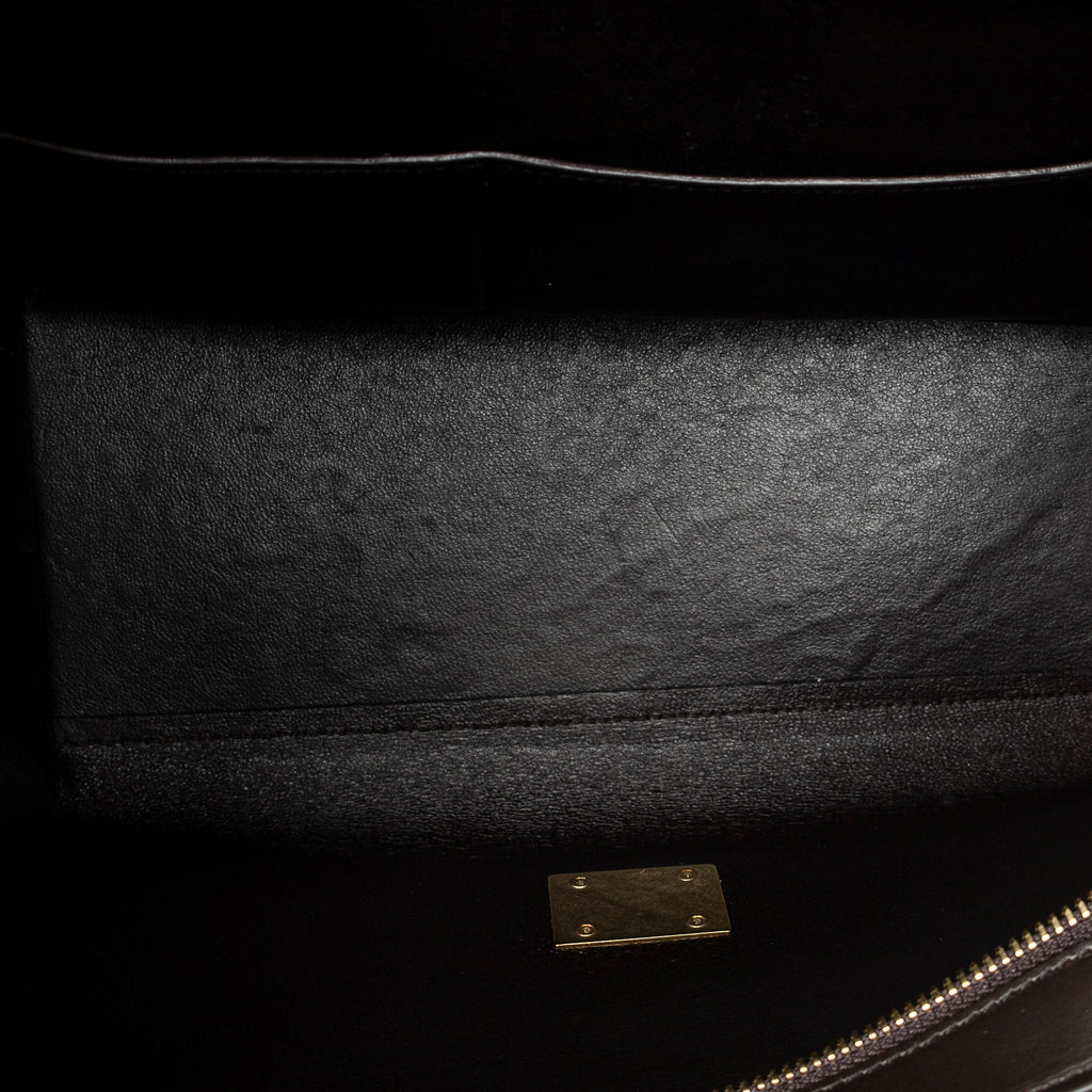 Shoulder Bag Small Trapeze Burgundy Pebbled Calfskin Leather
