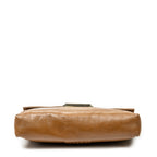 Shoulder Bag Baguette Chain Flap Tan Calfskin Leather