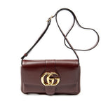 Shoulder Bag Small Arli Flap Maroon Calfskin Leather