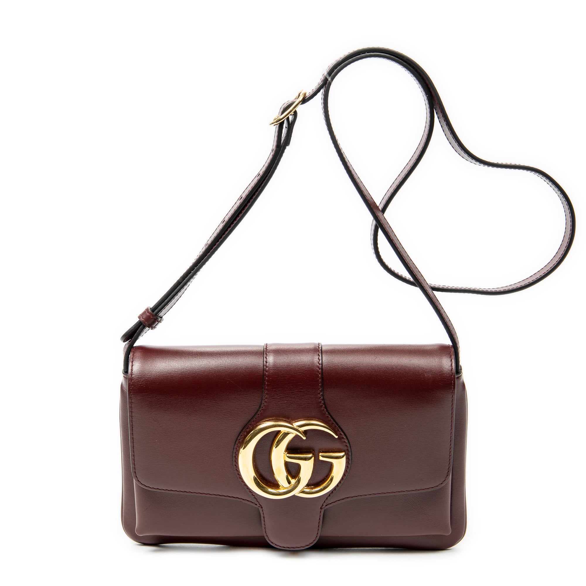 Shoulder Bag Small Arli Flap Maroon Calfskin Leather